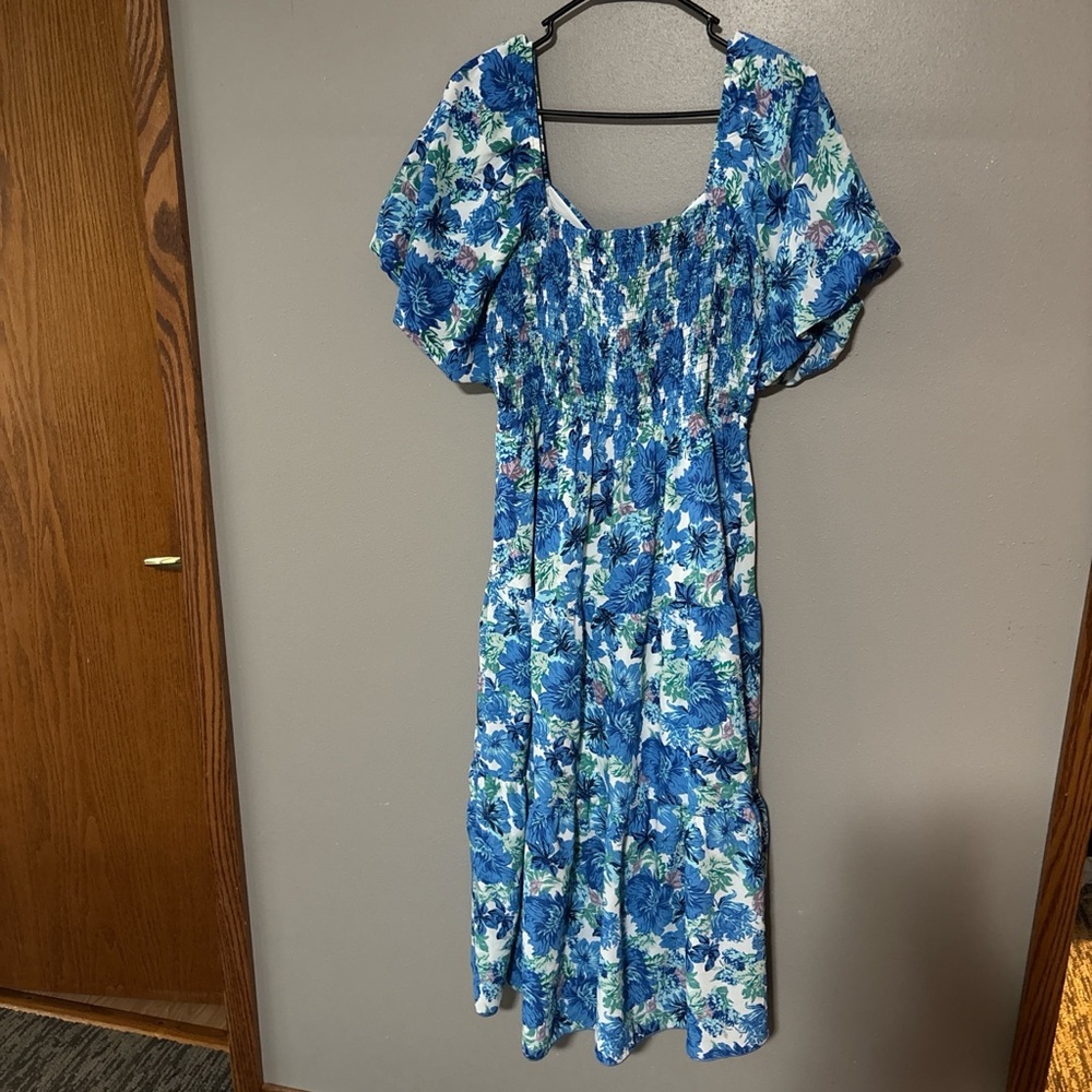 Floral Blue Maxi Dress